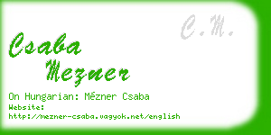 csaba mezner business card